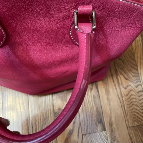 Dooney & Bourke Dillan double pocket satchel in dark pink - Picture 4 of 16